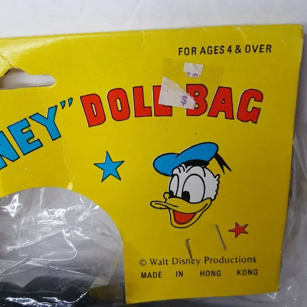 Vintage Minnie Mouse Vinyl Purse Doll Bag Hello Disney Hello Minnie NOS Black